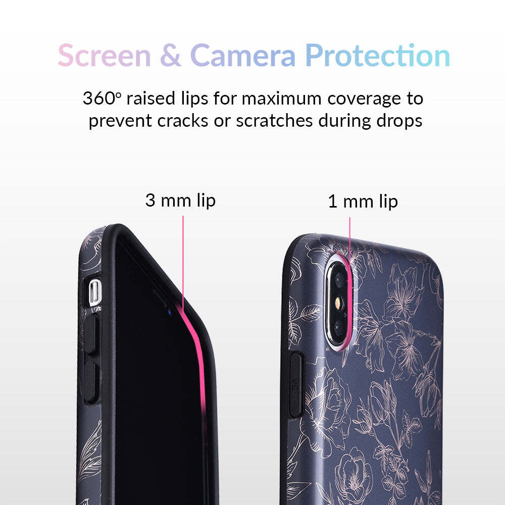 Floral Rose Gold Chrome iPhone Case