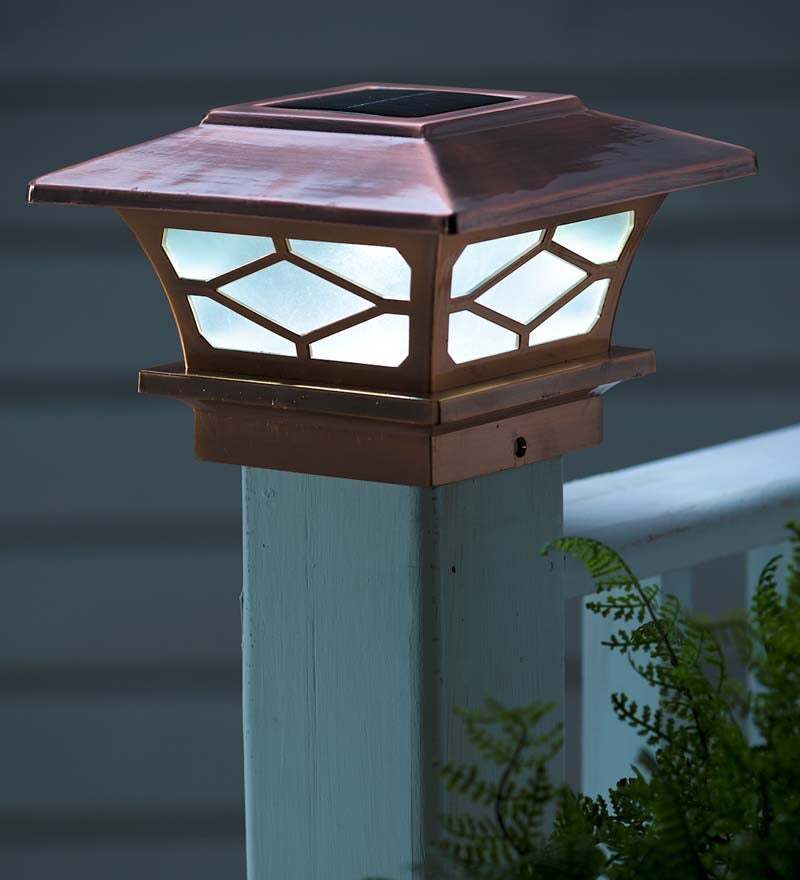 Classic Mission Style Solar Light Post Caps Set Of 2 Black Theornament