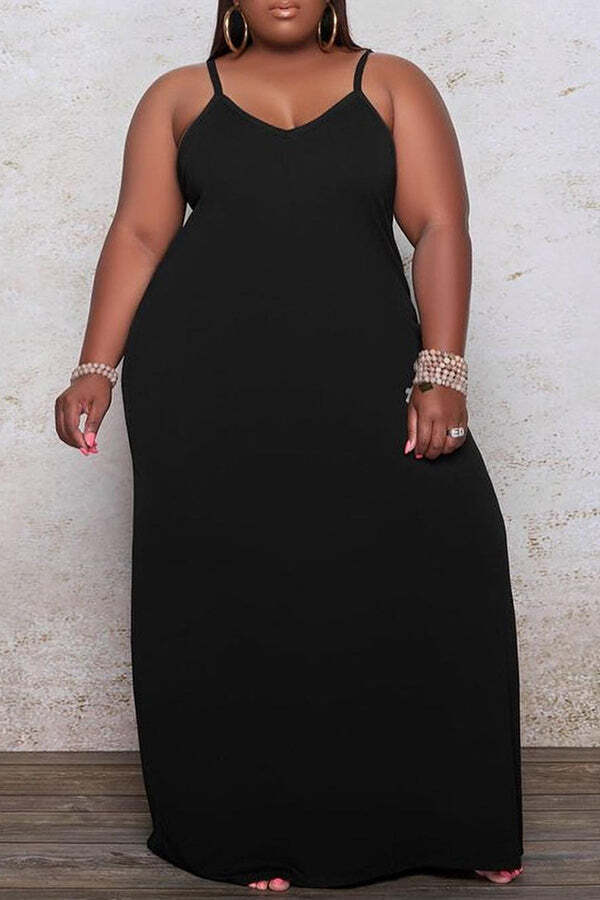 Solid Color Strappy Multi-length Maxi Dress