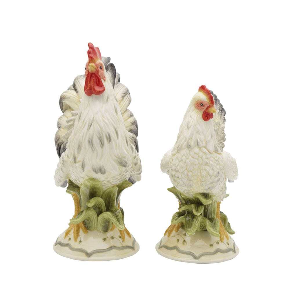 Lantana Rooster and Hen Figurines, Set of 2