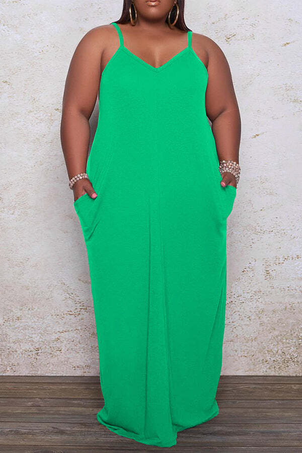 Solid Color Strappy Multi-length Maxi Dress
