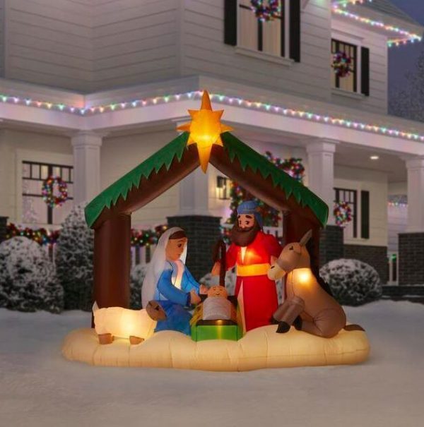 Christmas-6 5 ft led inflatable nativity scene