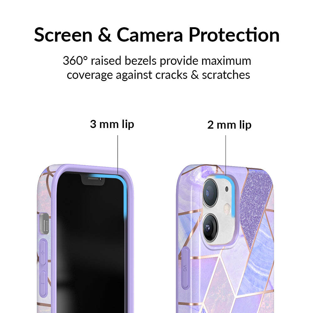 Purple Geometric Marble iPhone Case