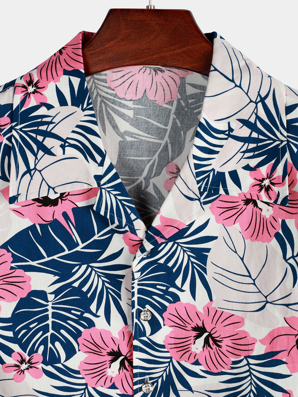 Men's Casual Flower Print Holiday Short Sleeve Shirt