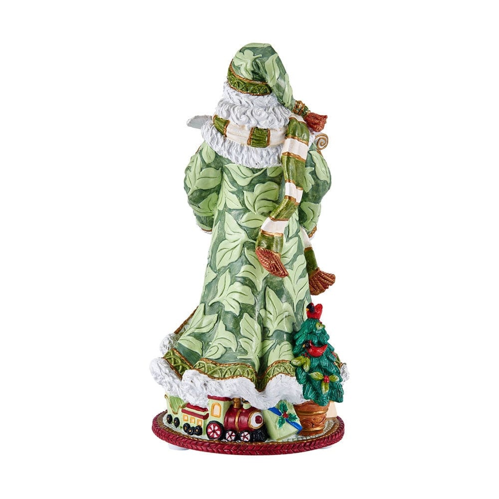 Holiday Home Green Musical Figurine, Jolly Ole Saint Nicholas, 10.75 IN