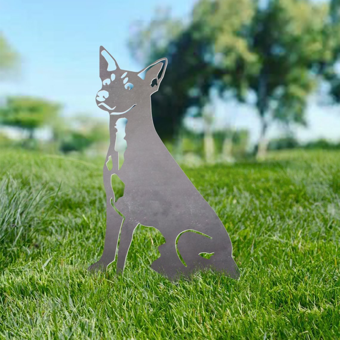 Toy Fox Terrier Metal Silhouette - urinalia