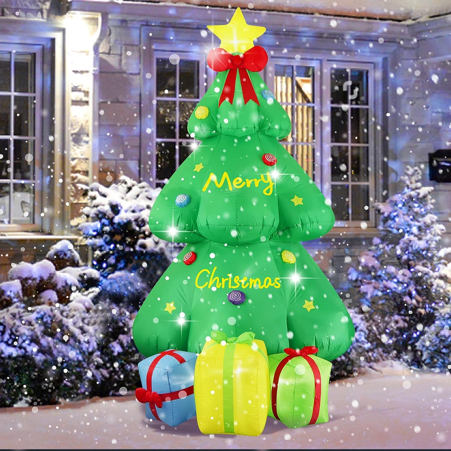 Christmas-6 5 ft led airblown inflatable lighted christmas tree with gift boxes