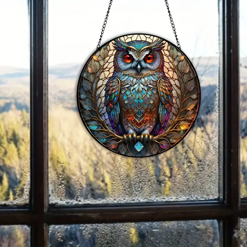 Acrylic Decor Window Hanging Corujas Suncatcher Home Decor Panel (Owl)