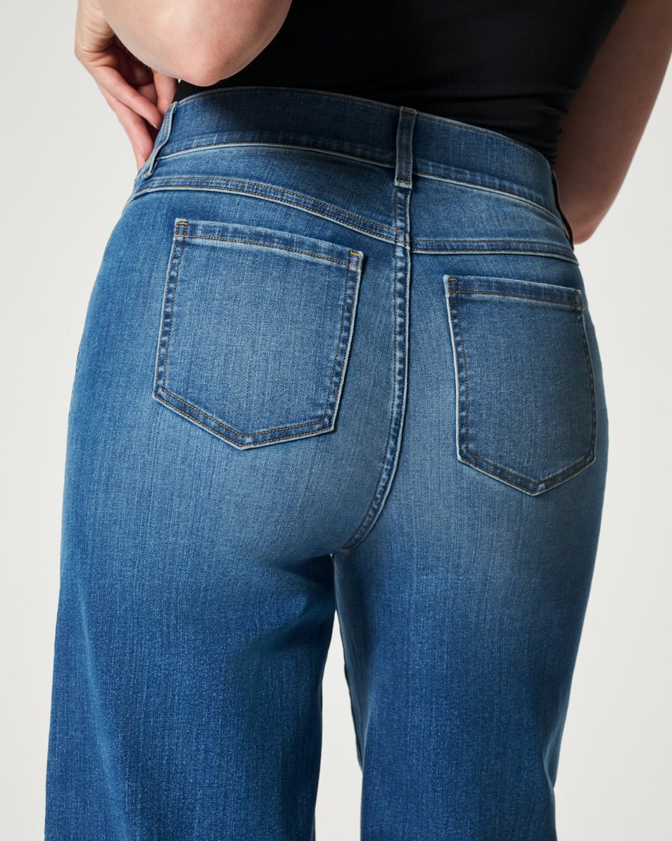 Seamed Front Wide Leg Jeans