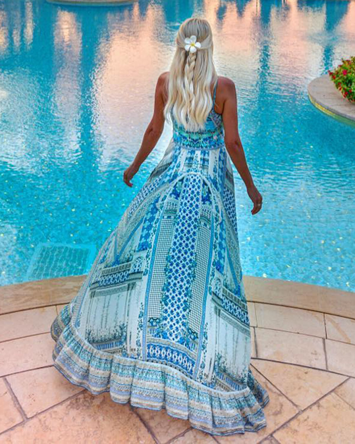 Bohemian Vacation Printed Maxi Dress  d948