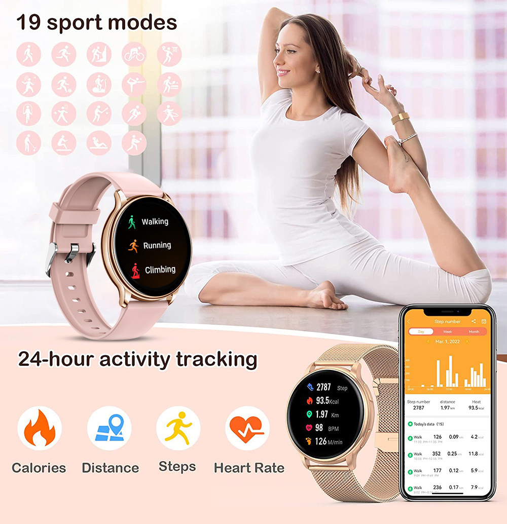 2023 Bluetooth Call Smart Watch Women Custom Dial Watches Men Sport Fitness Tracker Heart Rate Smartwatch For Android IOS