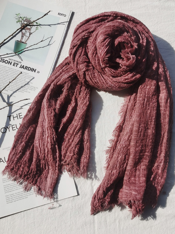 Vintage Faded Fray Hem Scarf