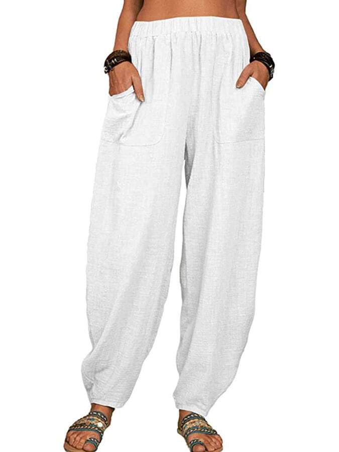 Women's Casual Pocket Loose Trousers