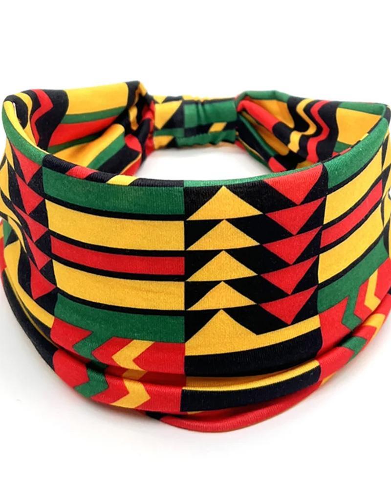 Black Pride Ethnic Geometric Print Headband