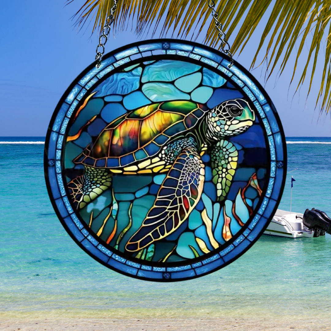 Suncatcher Acrylic Waterproof Home Decoration Panel Sea Turtle