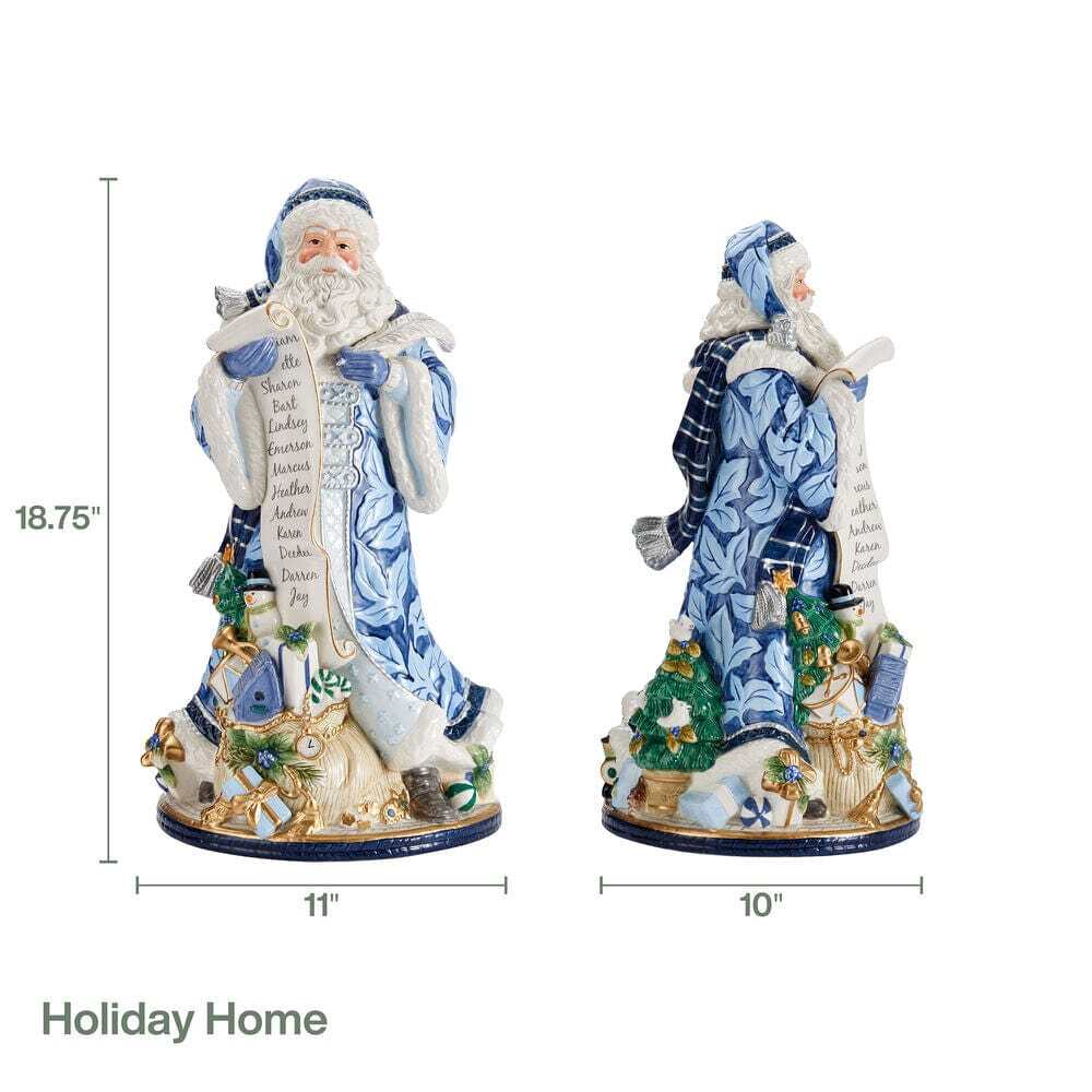 Holiday Home Blue Santa Figurine, 18.75 IN