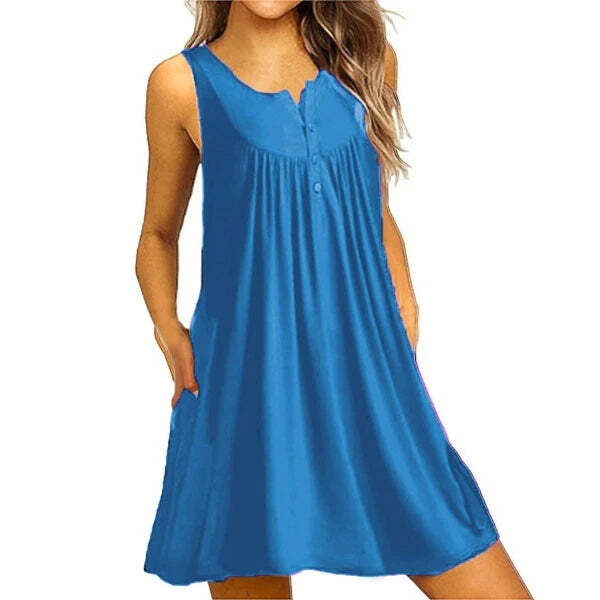 Loose Button Short Shirt Dress
