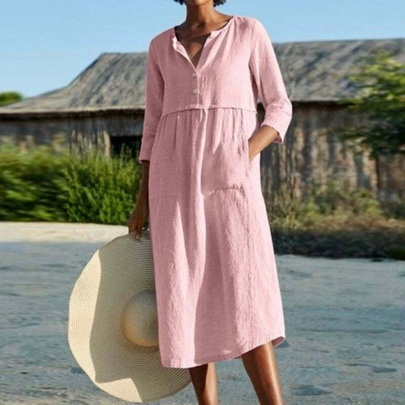 Organic cotton elegant loose dress