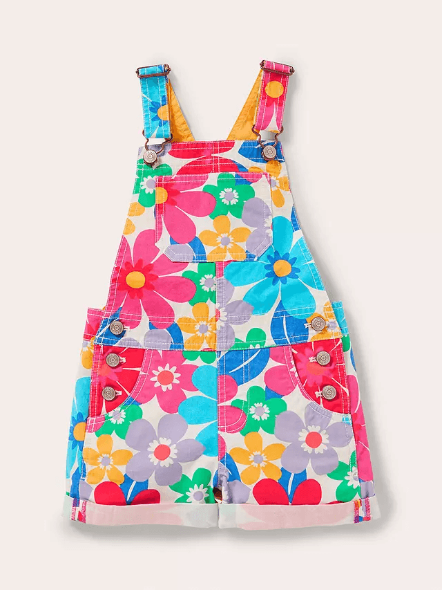 Clearance Sale -  Fun Short Floral Dungarees