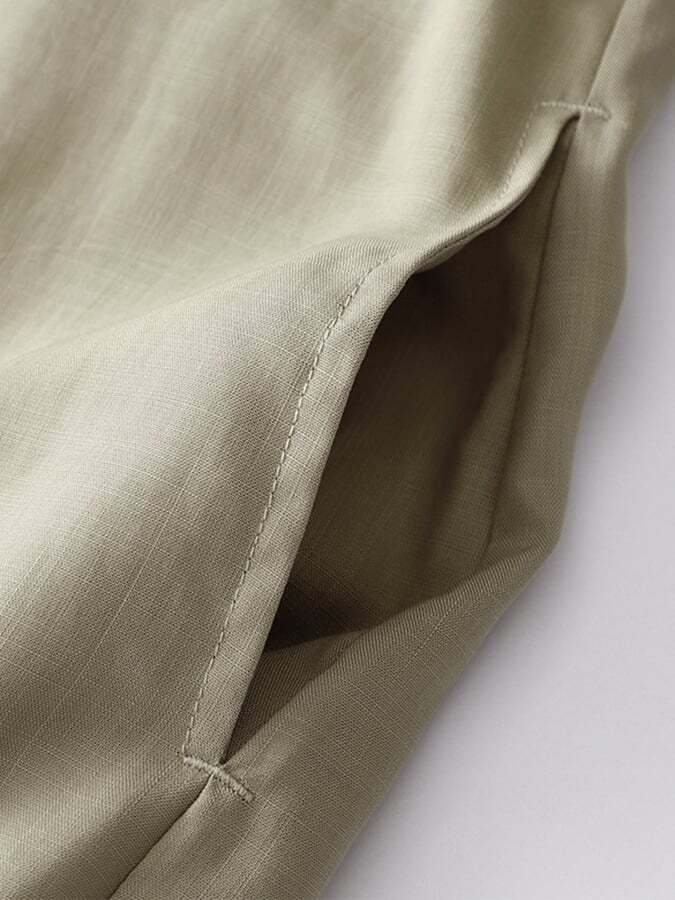 Minimalist Polo Neck Pocket Short Sleeved Dress
