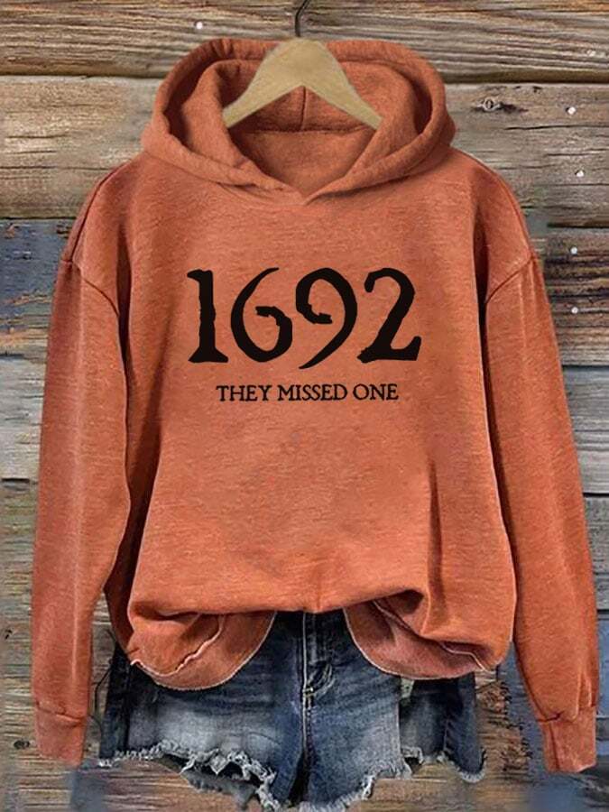 Women's 1692 They Missed One Salem Witch Printed Hoodie