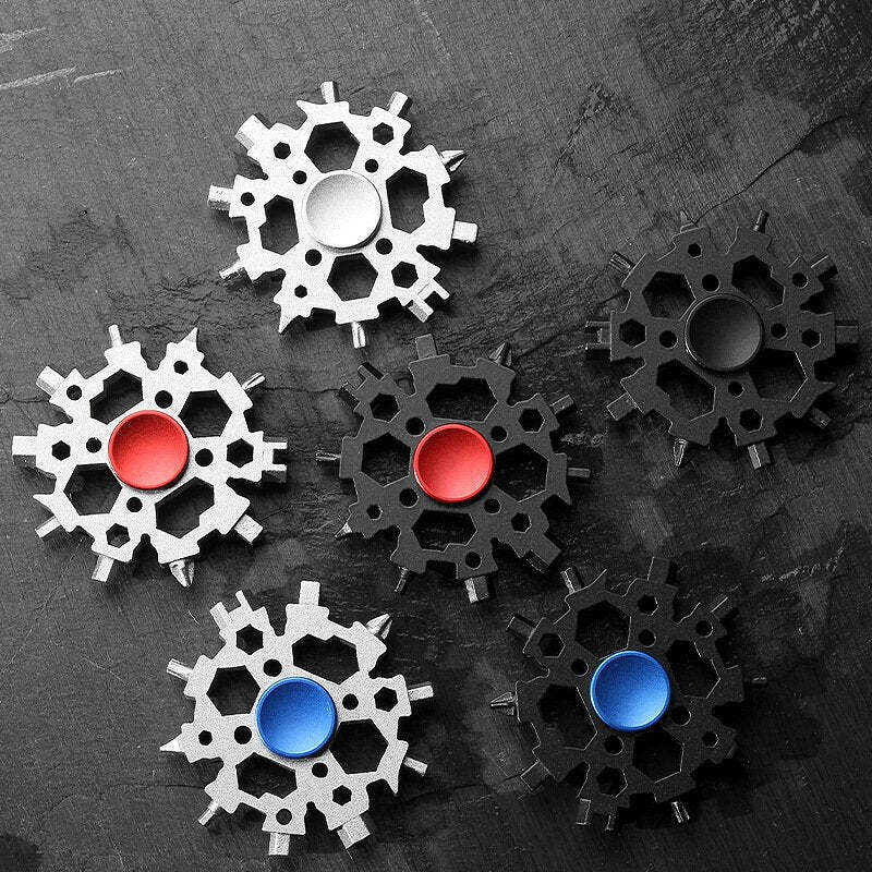 Snowflake MultiTool & Fidget Spinner, for Outdoor, Travel, Camping