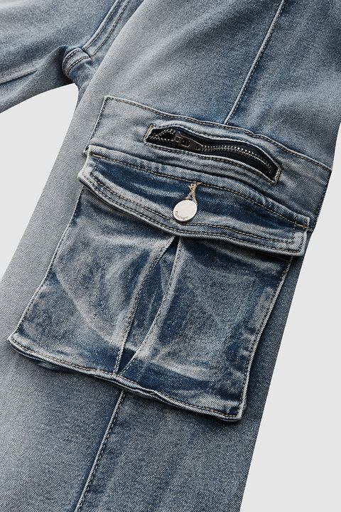 90s Vintage Flap Pocket Low Waist Cargo Jeans