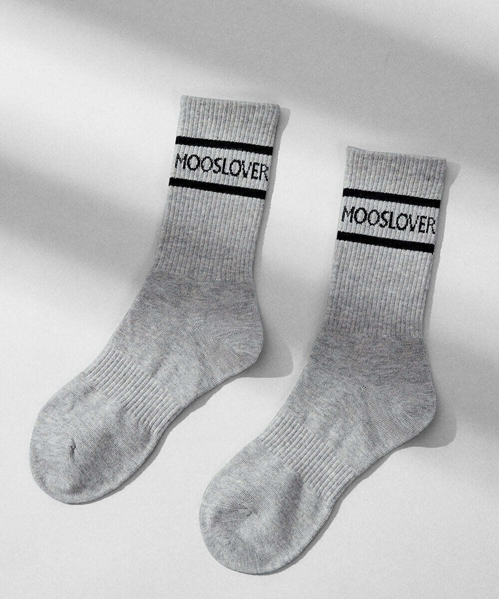 MOOSLOVER Logo Jacquard Socks - arthiee