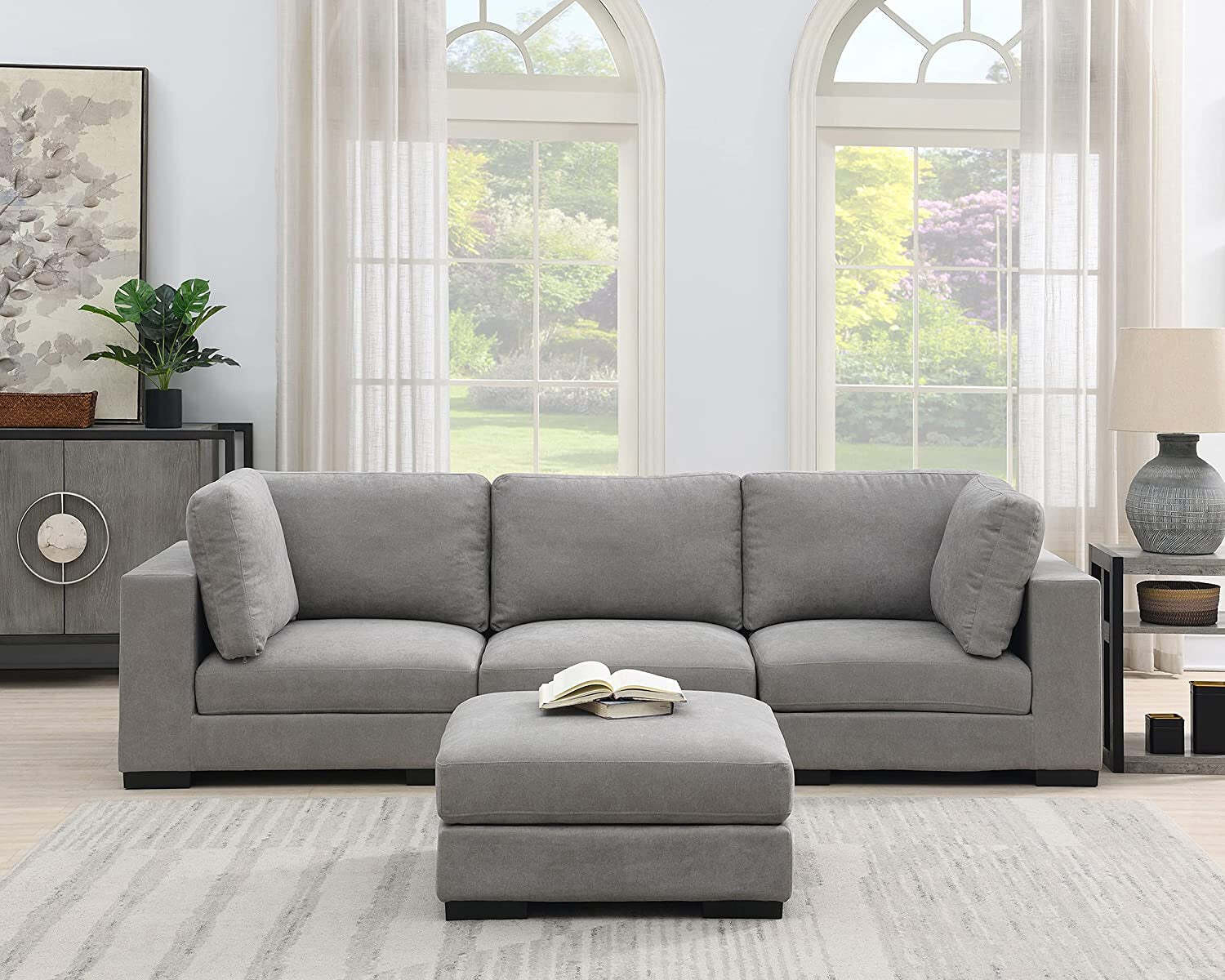 STARTOGOO Modern Living Room Furniture Set Upholstered Sofa Linen Sect