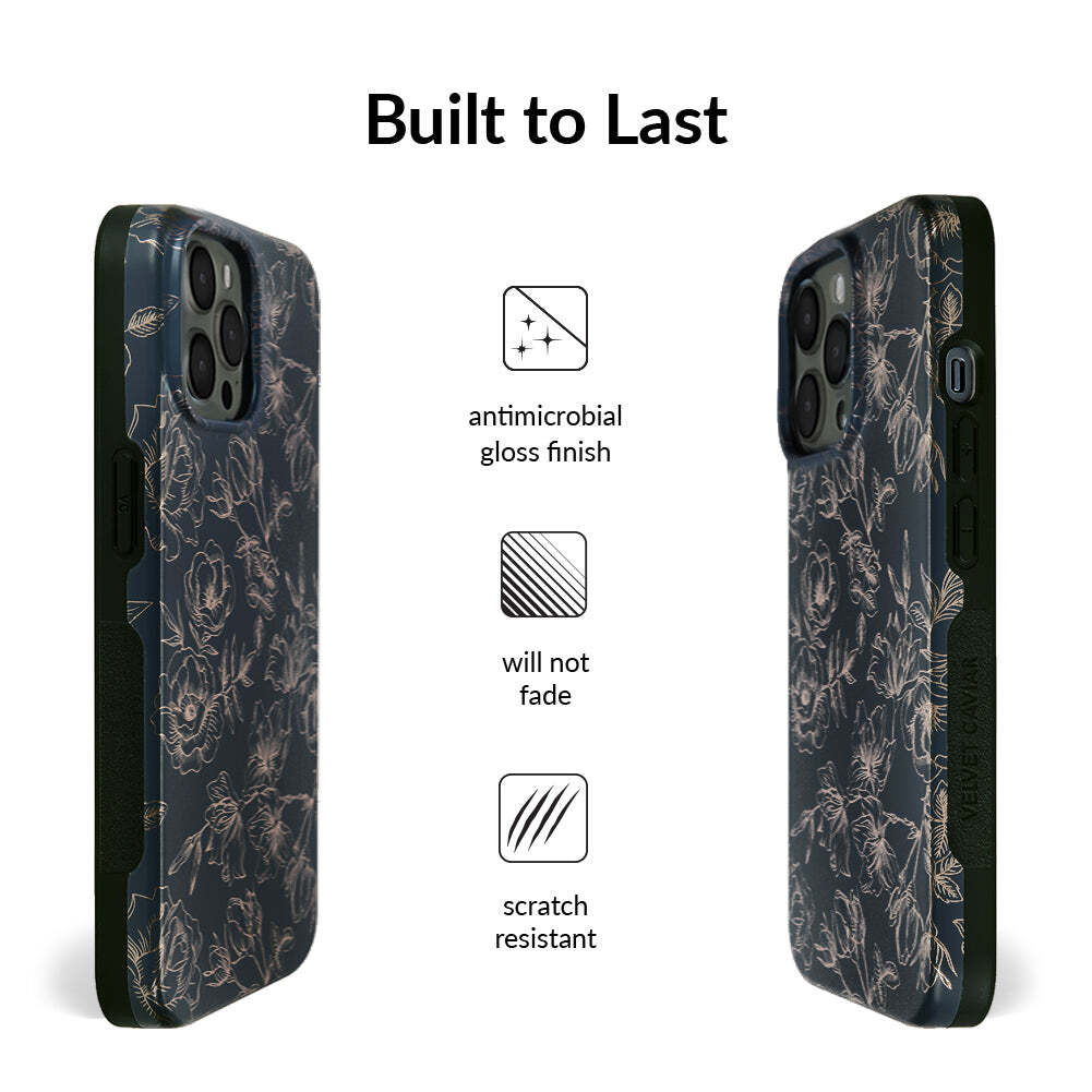 Floral Rose Gold Chrome iPhone Case