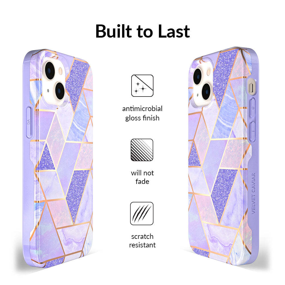 Purple Geometric Marble iPhone Case