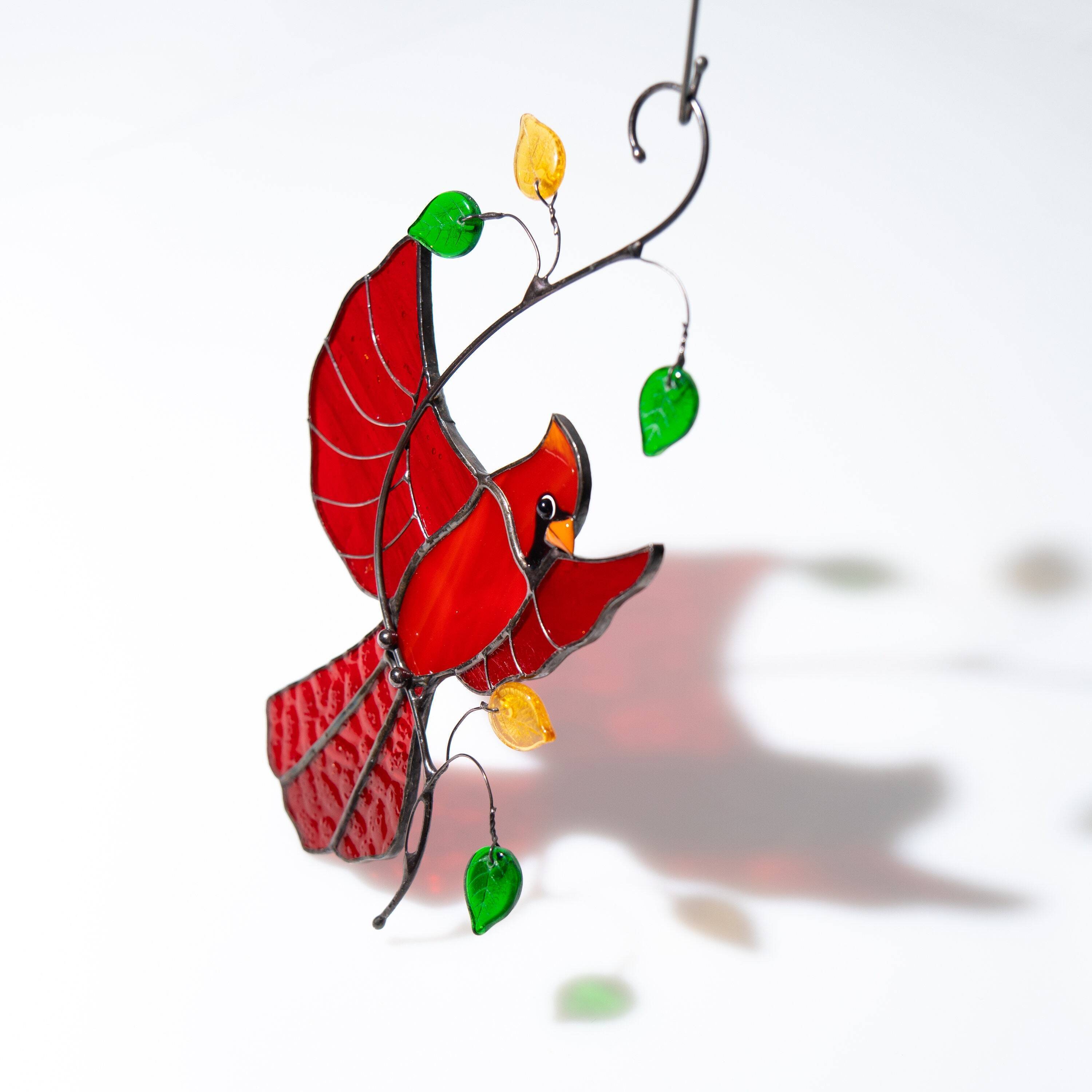 Stained glass cardinal suncatcher Cardinal gifts