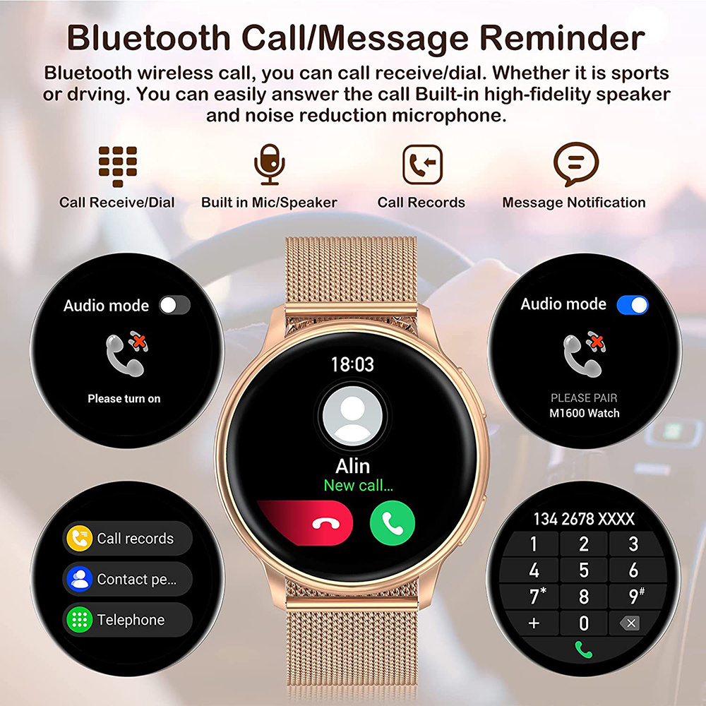 2023 Bluetooth Call Smart Watch Women Custom Dial Watches Men Sport Fitness Tracker Heart Rate Smartwatch For Android IOS