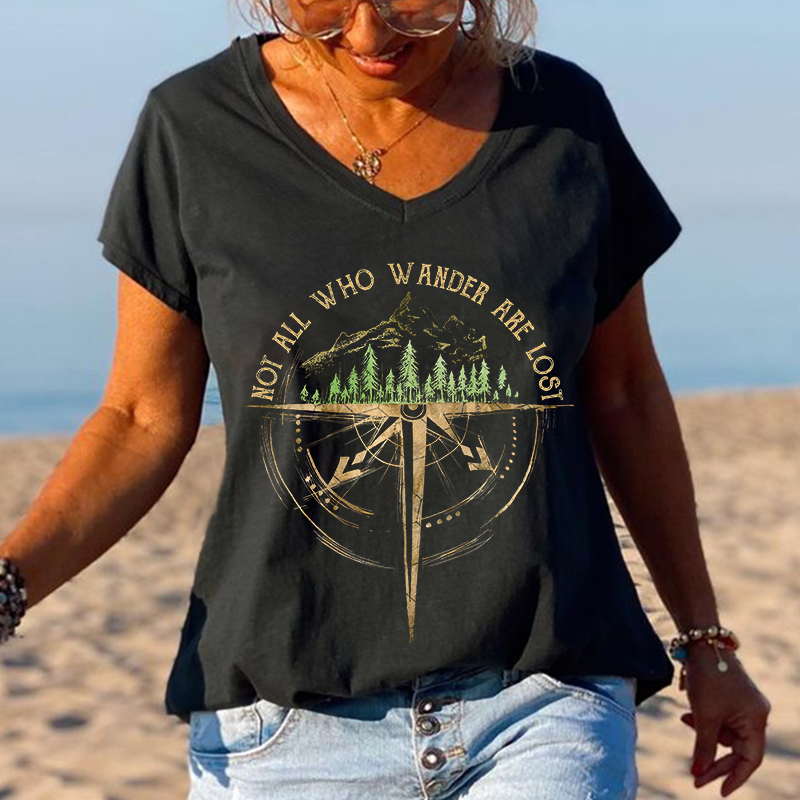 Not All Who Wander Are Lost Scenery Printed Graphic Tees