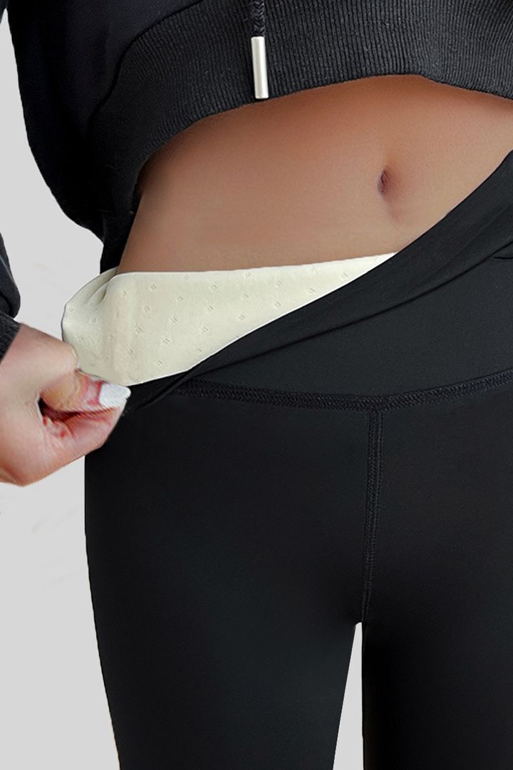 Solid Butt Lifting Wide Waistband Sports Leggings