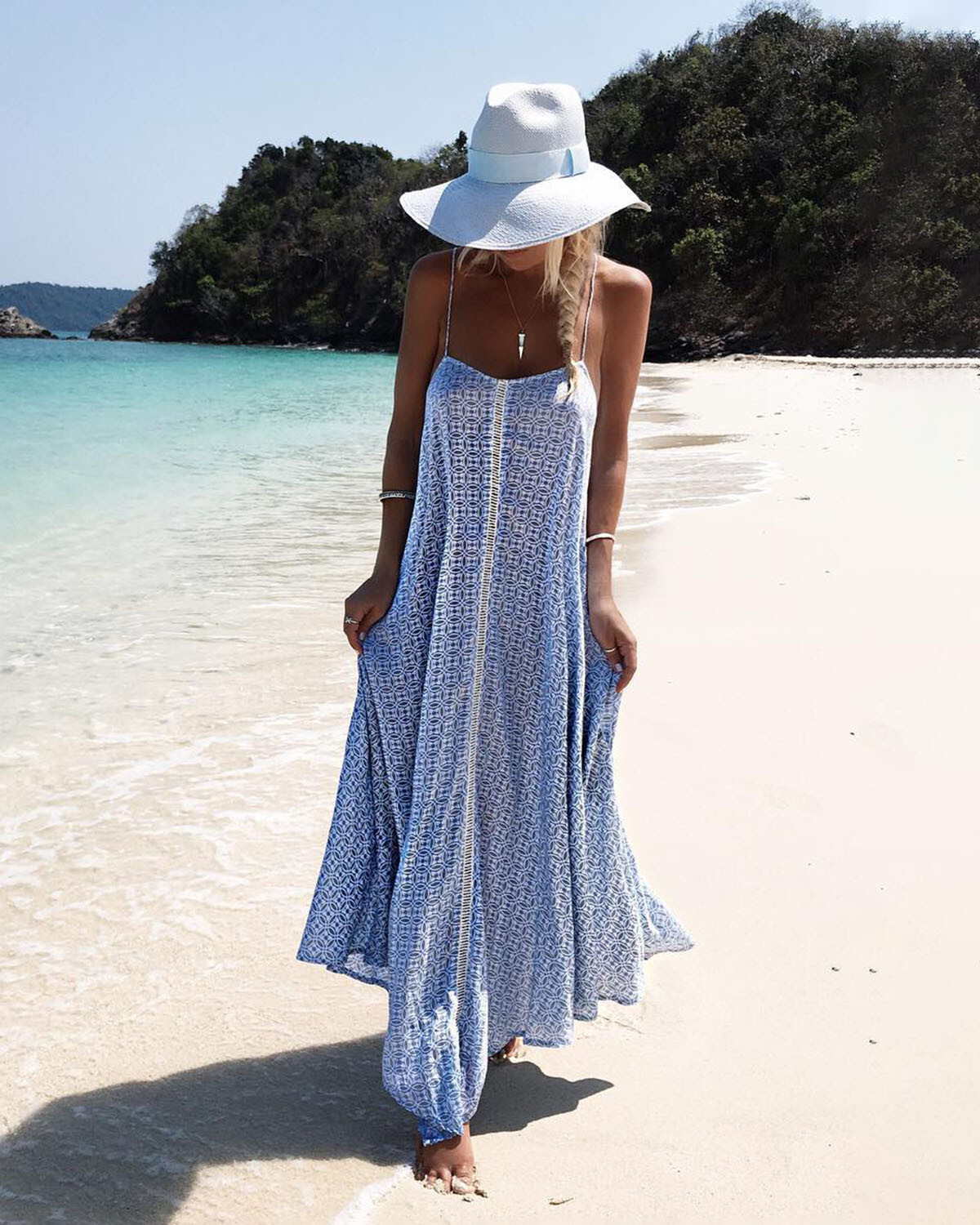 Bohemian Vacation Printed Dress  9abb