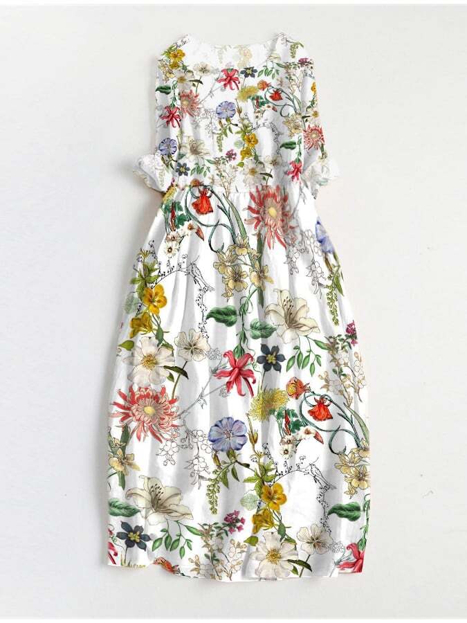 Stylish Elegant Floral Print Dress