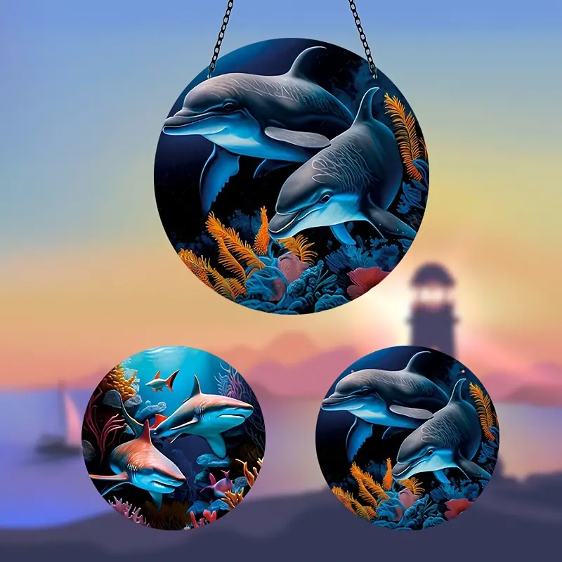 1pc, Deep Sea Creature Shark Window Hanging, Home And Outdoor Decoration Pendant, Send A Metal Chain, Decorate Your Window, Fireplace, Courtyard Or Any Place You Like, Gift To Relatives And Friends, Embellish Romantic Life