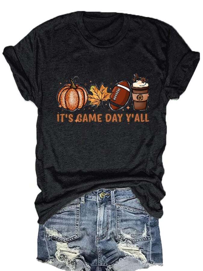 Women'S It's Game Day Y'all Football Print T-Shirt