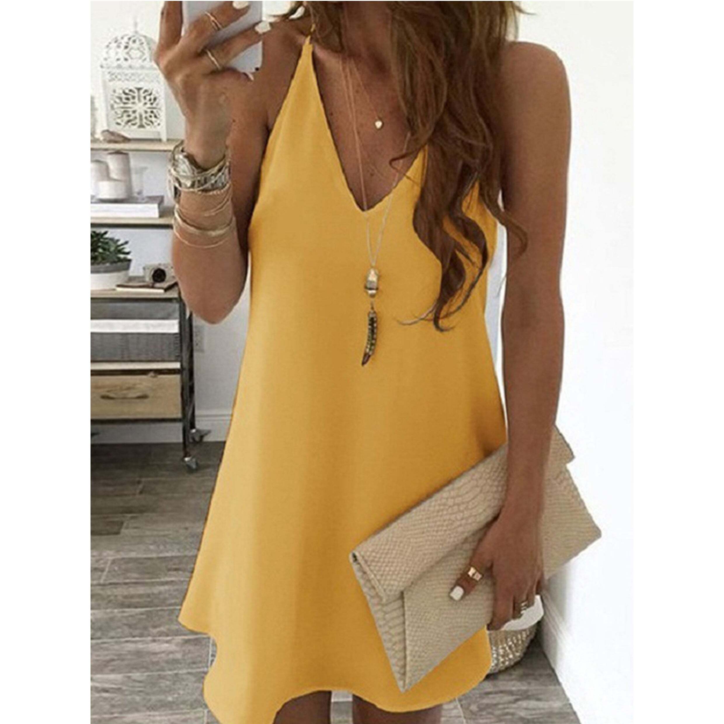Chiffon Sling V-Neck Swing Dress