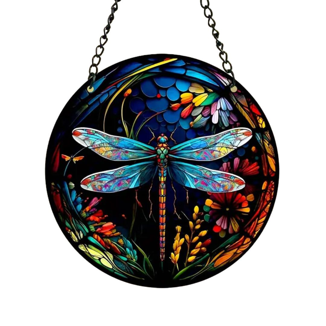 Dragonfly Window Decor Stained Suncatchers Dragonfly Sun Catchers Stained Window Hanging Suncatcher Wreath Sign